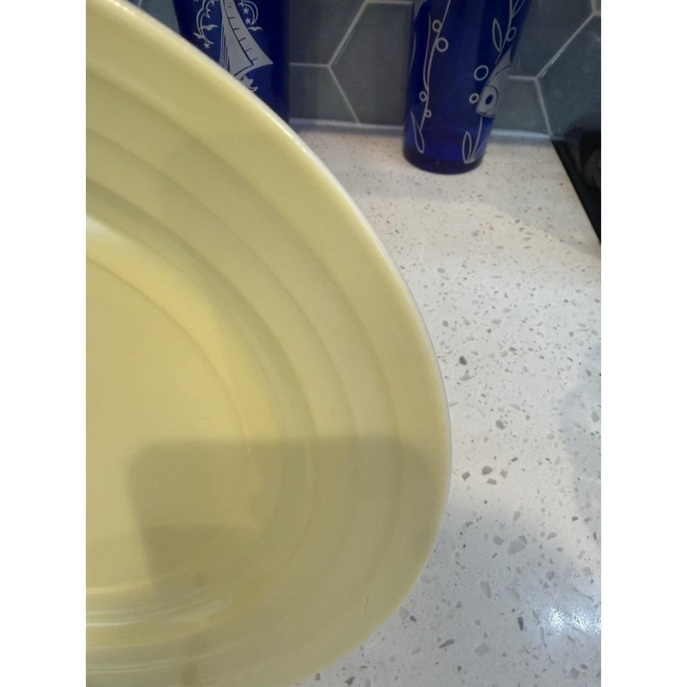 Hazel Atlas Moderntone Platonite Pastel Yellow 9" Dinner Plate Depression Glass - Picture 3 of 4